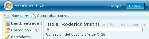 Hotmail ofrece 5GB de Email